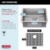 imageDELTA FAUCET Delta Lenta 32inch Undermount 16 Gauge Stainless Steel Double Bowl Kitchen Sink with Accessories 95303432D6SS Satin 32 Inch  Double Bowl23 inch