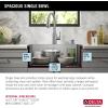 imageDELTA FAUCET Delta Lenta 32inch Undermount 16 Gauge Stainless Steel Double Bowl Kitchen Sink with Accessories 95303432D6SS Satin 32 Inch  Double Bowl25in