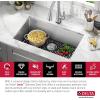 imageDELTA FAUCET Delta Lenta 32inch Undermount 16 Gauge Stainless Steel Double Bowl Kitchen Sink with Accessories 95303432D6SS Satin 32 Inch  Double Bowl26 Inch