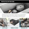 imageDELTA FAUCET Delta Lenta 32inch Undermount 16 Gauge Stainless Steel Double Bowl Kitchen Sink with Accessories 95303432D6SS Satin 32 Inch  Double Bowl23 inch