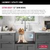 imageDELTA FAUCET Delta Lenta 32inch Undermount 16 Gauge Stainless Steel Double Bowl Kitchen Sink with Accessories 95303432D6SS Satin 32 Inch  Double Bowl24 Inch