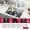imageDELTA FAUCET Delta Lenta 32inch Undermount 16 Gauge Stainless Steel Double Bowl Kitchen Sink with Accessories 95303432D6SS Satin 32 Inch  Double Bowl24 Inch