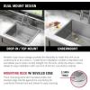 imageDELTA FAUCET Delta Lenta 32inch Undermount 16 Gauge Stainless Steel Double Bowl Kitchen Sink with Accessories 95303432D6SS Satin 32 Inch  Double Bowl25in