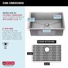 imageDELTA FAUCET Delta Lenta 32inch Undermount 16 Gauge Stainless Steel Double Bowl Kitchen Sink with Accessories 95303432D6SS Satin 32 Inch  Double Bowl26 Inch