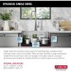 imageDELTA FAUCET Delta Lenta 32inch Undermount 16 Gauge Stainless Steel Double Bowl Kitchen Sink with Accessories 95303432D6SS Satin 32 Inch  Double Bowl23 inch