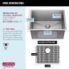 imageDELTA FAUCET Delta Lenta 32inch Undermount 16 Gauge Stainless Steel Double Bowl Kitchen Sink with Accessories 95303432D6SS Satin 32 Inch  Double Bowl24 Inch