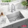 imageDELTA FAUCET Delta Lenta 32inch Undermount 16 Gauge Stainless Steel Double Bowl Kitchen Sink with Accessories 95303432D6SS Satin 32 Inch  Double Bowl24 Inch