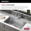 imageDELTA FAUCET Delta Lenta 32inch Undermount 16 Gauge Stainless Steel Double Bowl Kitchen Sink with Accessories 95303432D6SS Satin 32 Inch  Double Bowl32 Inch