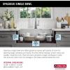 imageDELTA FAUCET Delta Lenta 32inch Undermount 16 Gauge Stainless Steel Double Bowl Kitchen Sink with Accessories 95303432D6SS Satin 32 Inch  Double Bowl30 Inch