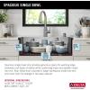 imageDELTA FAUCET Delta Lenta 32inch Undermount 16 Gauge Stainless Steel Double Bowl Kitchen Sink with Accessories 95303432D6SS Satin 32 Inch  Double Bowl30in