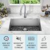 imageDELTA FAUCET Delta Lenta 32inch Undermount 16 Gauge Stainless Steel Double Bowl Kitchen Sink with Accessories 95303432D6SS Satin 32 Inch  Double Bowl30 Inch