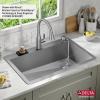 imageDELTA FAUCET Delta Lenta 32inch Undermount 16 Gauge Stainless Steel Double Bowl Kitchen Sink with Accessories 95303432D6SS Satin 32 Inch  Double Bowl33in