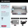 imageDELTA FAUCET Delta Lenta 32inch Undermount 16 Gauge Stainless Steel Double Bowl Kitchen Sink with Accessories 95303432D6SS Satin 32 Inch  Double Bowl33in