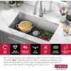imageDELTA FAUCET Delta Lenta 32inch Undermount 16 Gauge Stainless Steel Double Bowl Kitchen Sink with Accessories 95303432D6SS Satin 32 Inch  Double Bowl30 Inch