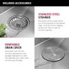 imageDELTA FAUCET Delta Lenta 32inch Undermount 16 Gauge Stainless Steel Double Bowl Kitchen Sink with Accessories 95303432D6SS Satin 32 Inch  Double Bowl30in
