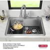 imageDELTA FAUCET Delta Lenta 32inch Undermount 16 Gauge Stainless Steel Double Bowl Kitchen Sink with Accessories 95303432D6SS Satin 32 Inch  Double Bowl30in