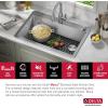 imageDELTA FAUCET Delta Lenta 32inch Undermount 16 Gauge Stainless Steel Double Bowl Kitchen Sink with Accessories 95303432D6SS Satin 32 Inch  Double Bowl30in