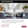imageDELTA FAUCET Delta Lenta 32inch Undermount 16 Gauge Stainless Steel Double Bowl Kitchen Sink with Accessories 95303432D6SS Satin 32 Inch  Double Bowl32 Inch  Double Bowl