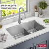 imageDELTA FAUCET Delta Lenta 32inch Undermount 16 Gauge Stainless Steel Double Bowl Kitchen Sink with Accessories 95303432D6SS Satin 32 Inch  Double Bowl32 Inch  Double Bowl