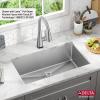 imageDELTA FAUCET Delta Lenta 32inch Undermount 16 Gauge Stainless Steel Double Bowl Kitchen Sink with Accessories 95303432D6SS Satin 32 Inch  Double Bowl30 Inch
