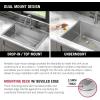 imageDELTA FAUCET Delta Lenta 32inch Undermount 16 Gauge Stainless Steel Double Bowl Kitchen Sink with Accessories 95303432D6SS Satin 32 Inch  Double Bowl30in