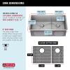 imageDELTA FAUCET Delta Lenta 32inch Undermount 16 Gauge Stainless Steel Double Bowl Kitchen Sink with Accessories 95303432D6SS Satin 32 Inch  Double Bowl32 Inch  Double Bowl