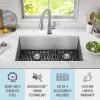 imageDELTA FAUCET Delta Lenta 32inch Undermount 16 Gauge Stainless Steel Double Bowl Kitchen Sink with Accessories 95303432D6SS Satin 32 Inch  Double Bowl32 Inch  Double Bowl