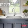 imageDELTA FAUCET Delta Lenta 32inch Undermount 16 Gauge Stainless Steel Double Bowl Kitchen Sink with Accessories 95303432D6SS Satin 32 Inch  Double Bowl32 Inch
