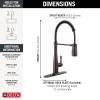 imageDelta Faucet Essa Pro Commercial Style Kitchen Faucet with Pull Down Sprayer Matte Black Spring Single Hole Kitchen Sink Faucet Matte Black 9613BLDSTVenetian Bronze
