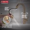 imageDelta Faucet Monrovia Touchless Kitchen Faucet with Touch Technology Brushed Nickel Kitchen Sink Faucet with Pull Down Sprayer Lumicoat Arctic Stainless 9191TLARPRDSTLumicoat Champagne Bronze