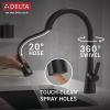 imageDelta Faucet Monrovia Touchless Kitchen Faucet with Touch Technology Brushed Nickel Kitchen Sink Faucet with Pull Down Sprayer Lumicoat Arctic Stainless 9191TLARPRDSTMatte Black