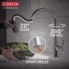 imageDelta Faucet Monrovia Touchless Kitchen Faucet with Touch Technology Brushed Nickel Kitchen Sink Faucet with Pull Down Sprayer Lumicoat Arctic Stainless 9191TLARPRDSTLumicoat Chrome