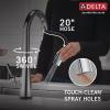 imageDelta Faucet Monrovia Touchless Kitchen Faucet with Touch Technology Brushed Nickel Kitchen Sink Faucet with Pull Down Sprayer Lumicoat Arctic Stainless 9191TLARPRDSTLumicoat Chrome