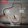 imageDelta Faucet Nicoli USpout Kitchen Faucet with Pull Down Sprayer Champagne Gold Kitchen Sink Faucet Modern Kitchen Faucet Single Hole Kitchen Faucet Champagne Bronze 19868LFCZChampagne Bronze