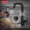 imageDelta Junction Brushed Nickel Kitchen Faucet with Pull Down Sprayer Modern Single Hole Kitchen Sink Faucet Single Handle Spotshield Stainless 19825LFSPMatte Black