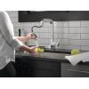 imageDelta Junction Brushed Nickel Kitchen Faucet with Pull Down Sprayer Modern Single Hole Kitchen Sink Faucet Single Handle Spotshield Stainless 19825LFSPChrome