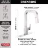 imageDelta Junction Brushed Nickel Kitchen Faucet with Pull Down Sprayer Modern Single Hole Kitchen Sink Faucet Single Handle Spotshield Stainless 19825LFSPChrome