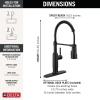 imageDelta Theodora Pro Style Commercial Kitchen Faucet with Pull Down Sprayer Single Hole Matte Black Kitchen Sink Faucet Single Handle Matte Black 18804ZBLDSTMatte Black
