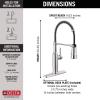 imageDelta Theodora Pro Style Commercial Kitchen Faucet with Pull Down Sprayer Single Hole Matte Black Kitchen Sink Faucet Single Handle Matte Black 18804ZBLDSTChrome