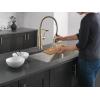 imageDelta Theodora Pro Style Commercial Kitchen Faucet with Pull Down Sprayer Single Hole Matte Black Kitchen Sink Faucet Single Handle Matte Black 18804ZBLDSTChampagne Bronze