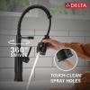 imageDelta Theodora Pro Style Commercial Kitchen Faucet with Pull Down Sprayer Single Hole Matte Black Kitchen Sink Faucet Single Handle Matte Black 18804ZBLDSTMatte Black
