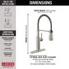 imageDelta Theodora Pro Style Commercial Kitchen Faucet with Pull Down Sprayer Single Hole Matte Black Kitchen Sink Faucet Single Handle Matte Black 18804ZBLDSTSpotshield Stainless
