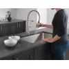 imageDelta Theodora Pro Style Commercial Kitchen Faucet with Pull Down Sprayer Single Hole Matte Black Kitchen Sink Faucet Single Handle Matte Black 18804ZBLDSTSpotshield Stainless