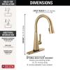 imageTouch2O Technology Kitchen Faucet with Touchless TechnologyChampagne Bronze