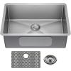 imageDELTA FAUCET Delta Lenta 32inch Undermount 16 Gauge Stainless Steel Double Bowl Kitchen Sink with Accessories 95303432D6SS Satin 32 Inch  Double Bowl26 Inch