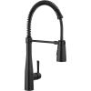 imageDelta Faucet Essa Pro Commercial Style Kitchen Faucet with Pull Down Sprayer Matte Black Spring Single Hole Kitchen Sink Faucet Matte Black 9613BLDSTMatte Black