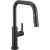 imageDelta Faucet Nicoli USpout Kitchen Faucet with Pull Down Sprayer Champagne Gold Kitchen Sink Faucet Modern Kitchen Faucet Single Hole Kitchen Faucet Champagne Bronze 19868LFCZMatte Black  Champagne Bronze