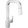 imageDelta Junction Brushed Nickel Kitchen Faucet with Pull Down Sprayer Modern Single Hole Kitchen Sink Faucet Single Handle Spotshield Stainless 19825LFSPChrome