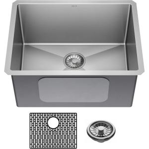imageDELTA FAUCET Delta Lenta 32inch Undermount 16 Gauge Stainless Steel Double Bowl Kitchen Sink with Accessories 95303432D6SS Satin 32 Inch  Double Bowl24 Inch