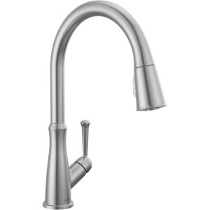 imageDelta Faucet Westville Brushed Nickel Kitchen Faucet Kitchen Faucets with Pull Down Sprayer Kitchen Sink Faucet Faucet for Kitchen Sink Magnetic Docking Spray Head Arctic Stainless 9110ARDSTArctic Stainless